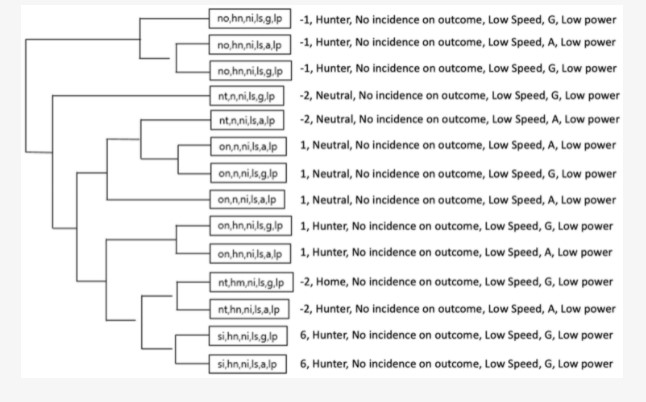 Figure 2. the most complex T-Patterns detected by Violet team